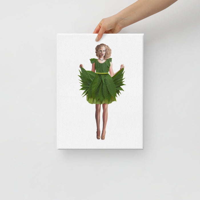 Canna Midi Pouf Canvas Print