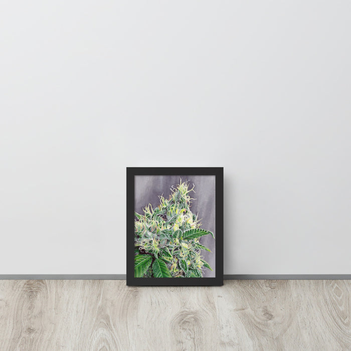 Lime Pop Flower Framed Photopaper Print
